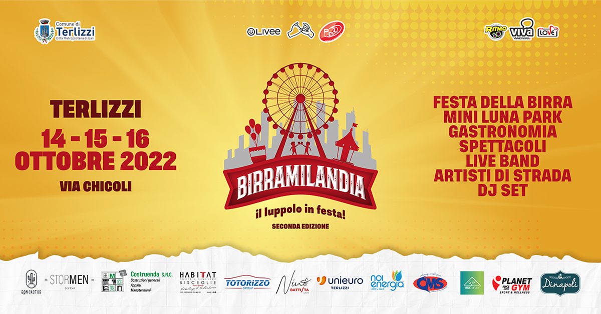 Birramilandia. La festa del luppolo che racconta le tipicità di Terlizzi. La seconda edizione il 14-15-16 ottobre in via Chicoli
