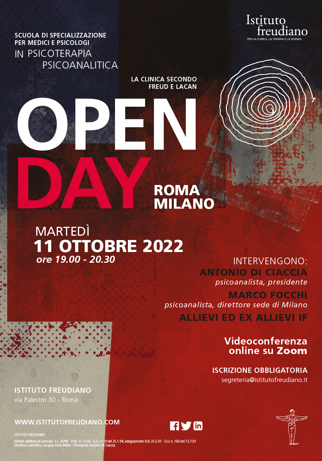 Open day Istituto freudiano 11 ottobre 2022