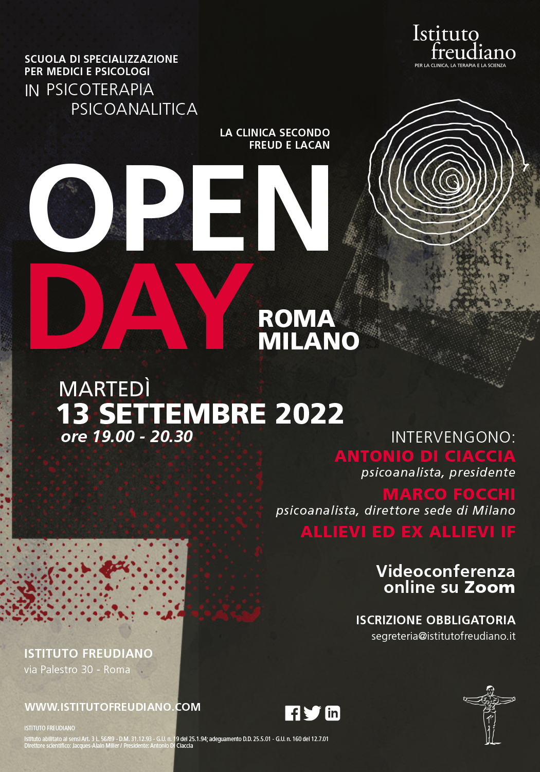 Open day Istituto freudiano 13 settembre 2022